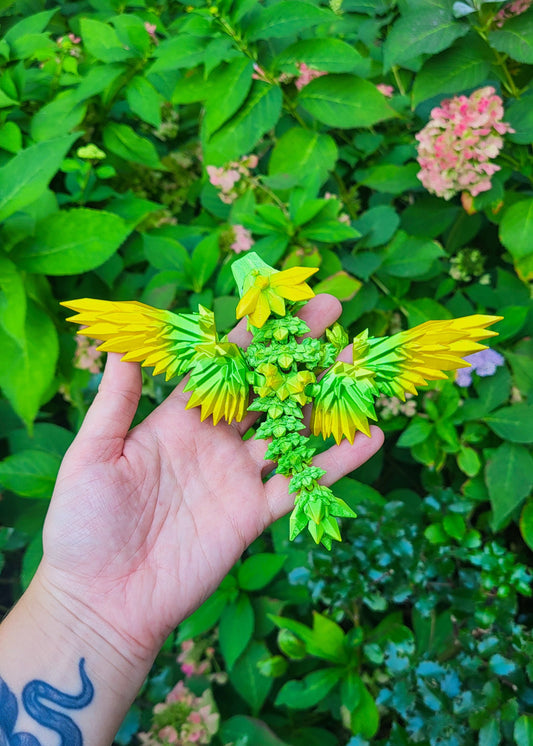 Smok Kryształowy ze skrzydłami Zielony