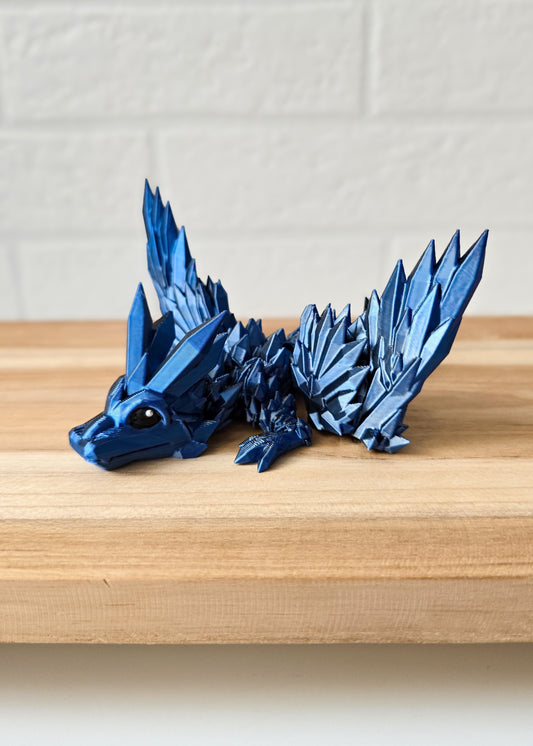 Smok Kryształowy ze skrzydłami Granatowy