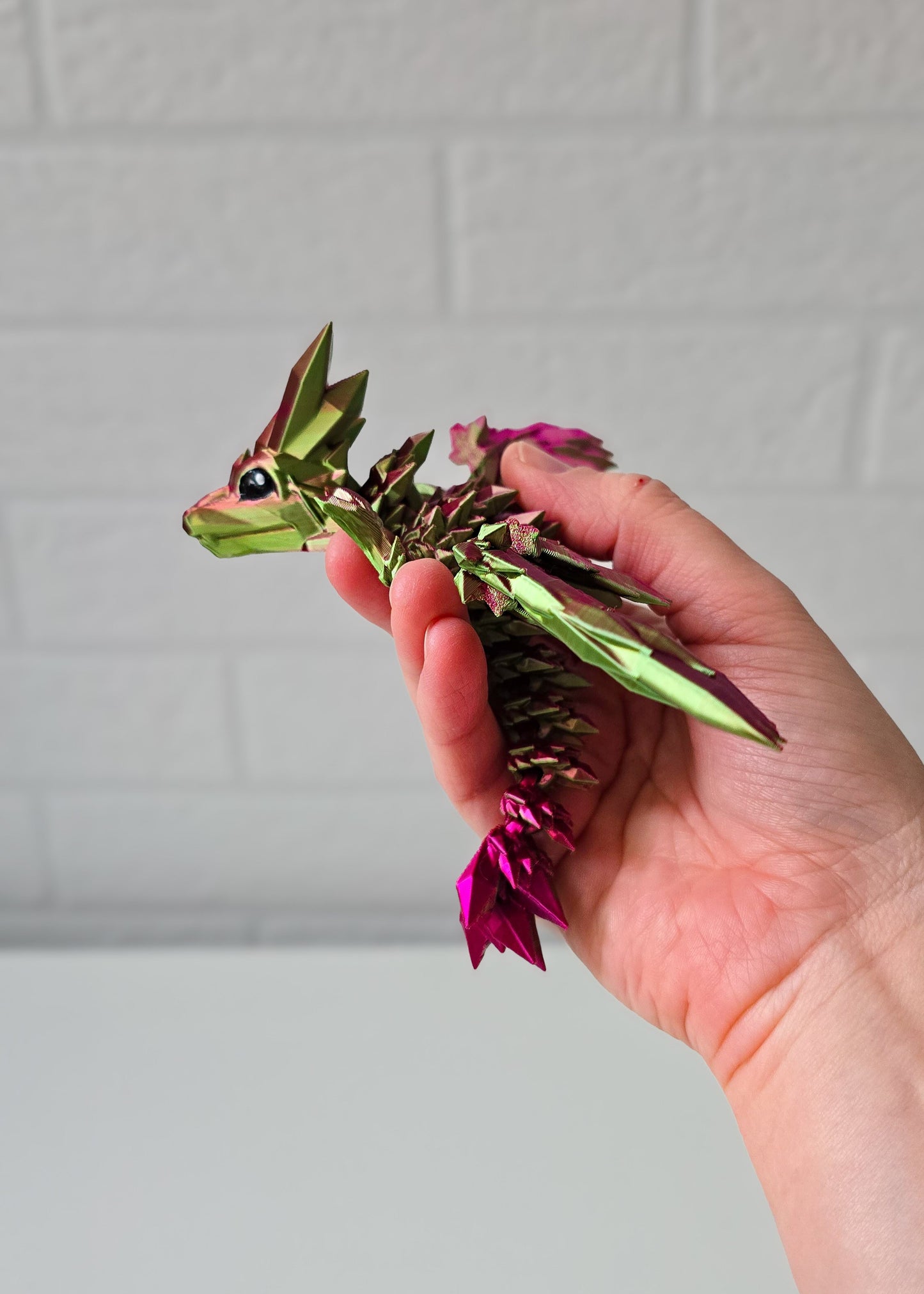 Smok Kryształowy ze skrzydłami Kwiatowy