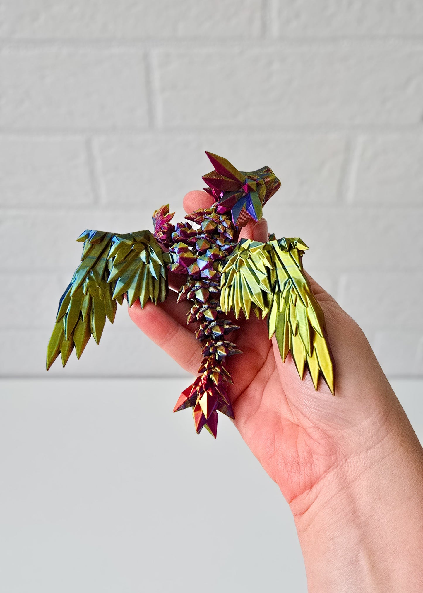 Smok Kryształowy ze skrzydłami Multikolor