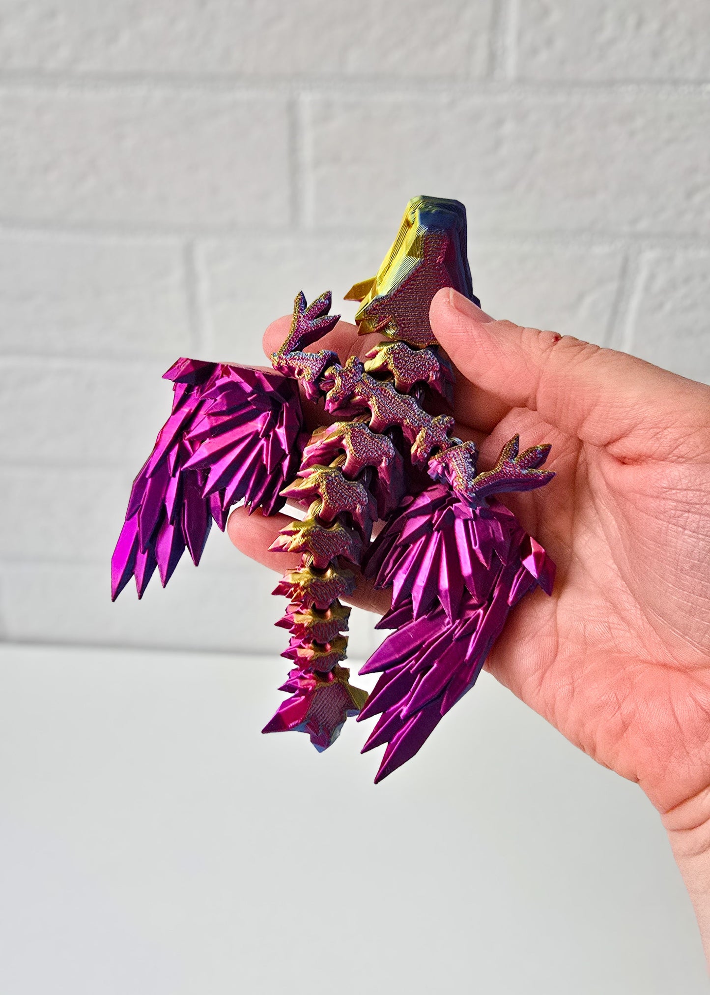 Smok Kryształowy ze skrzydłami Multikolor