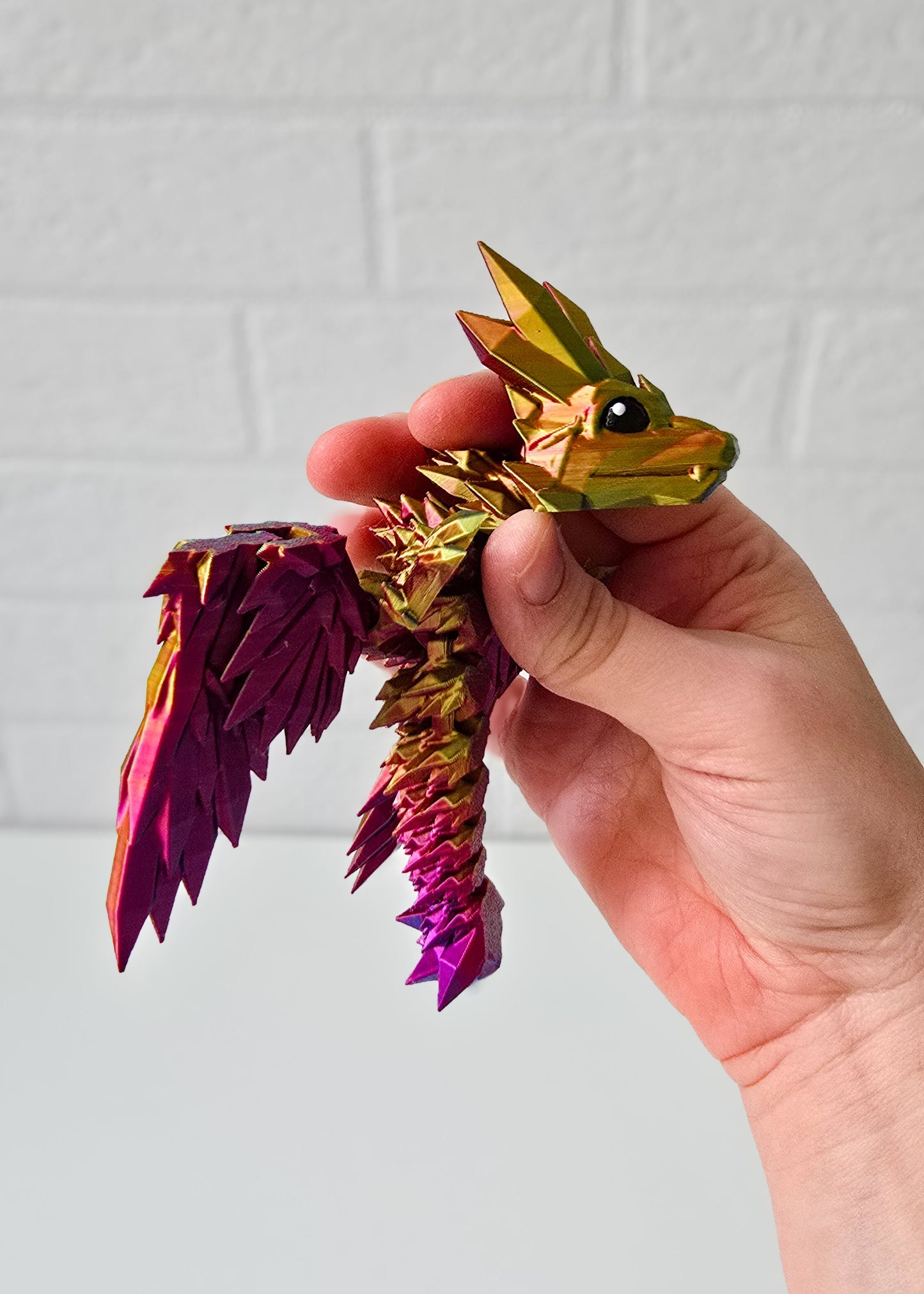 Smok Kryształowy ze skrzydłami Multikolor