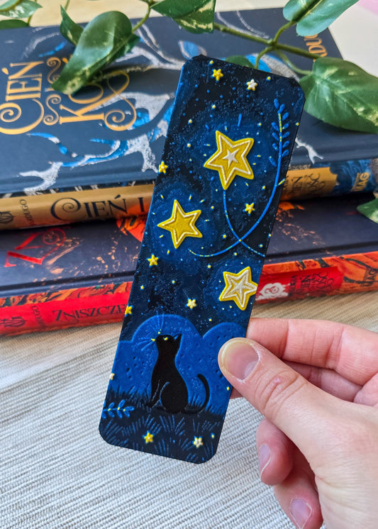 Zakładka do książek Kot patrzący na gwiazdy