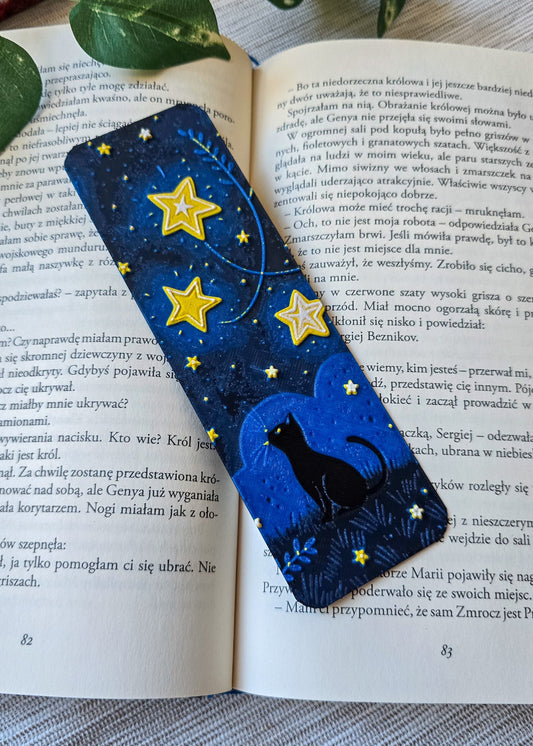 Zakładka do książek Kot patrzący na gwiazdy